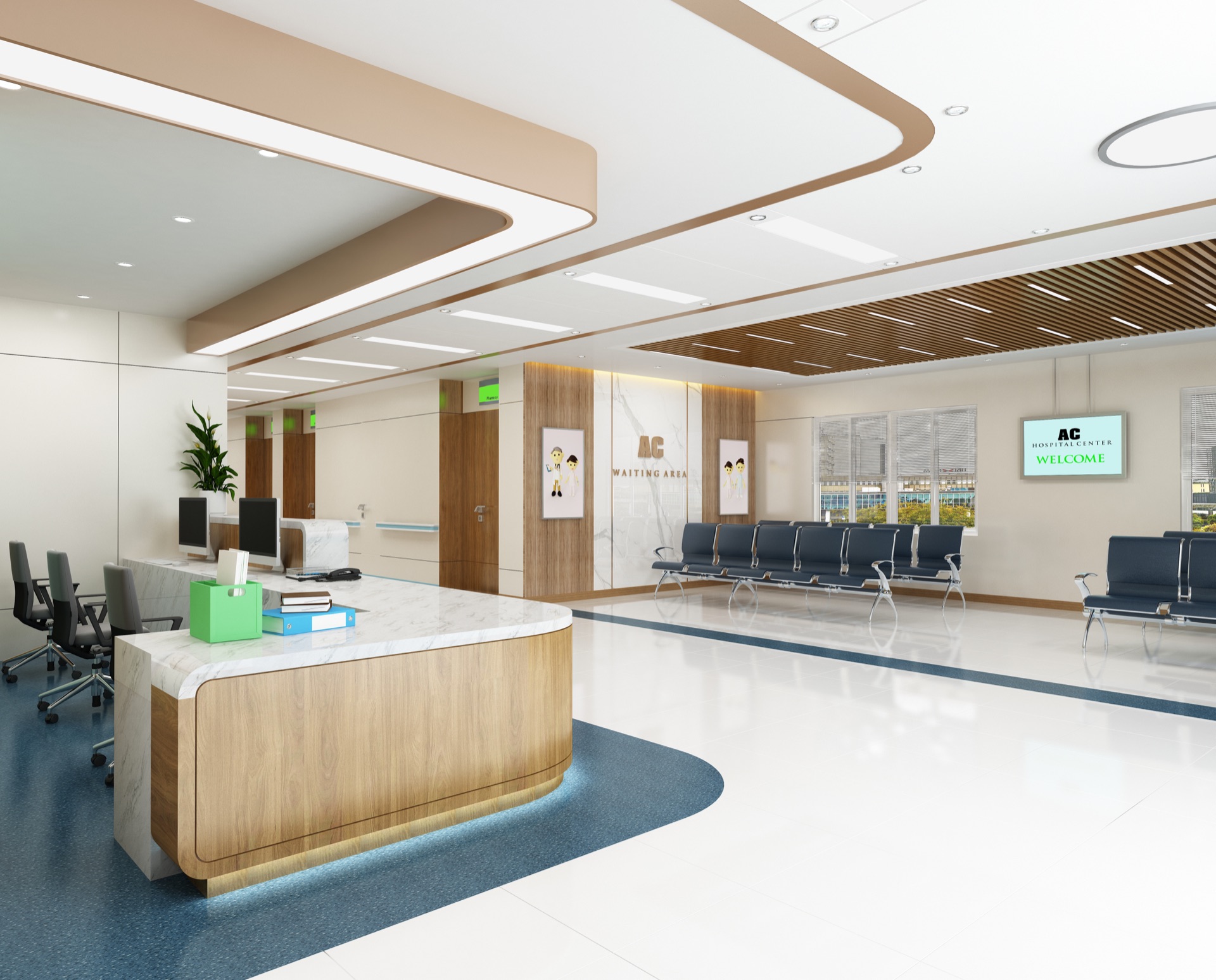 明るく清潔感のあるクリニック内観